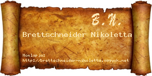 Brettschneider Nikoletta névjegykártya
